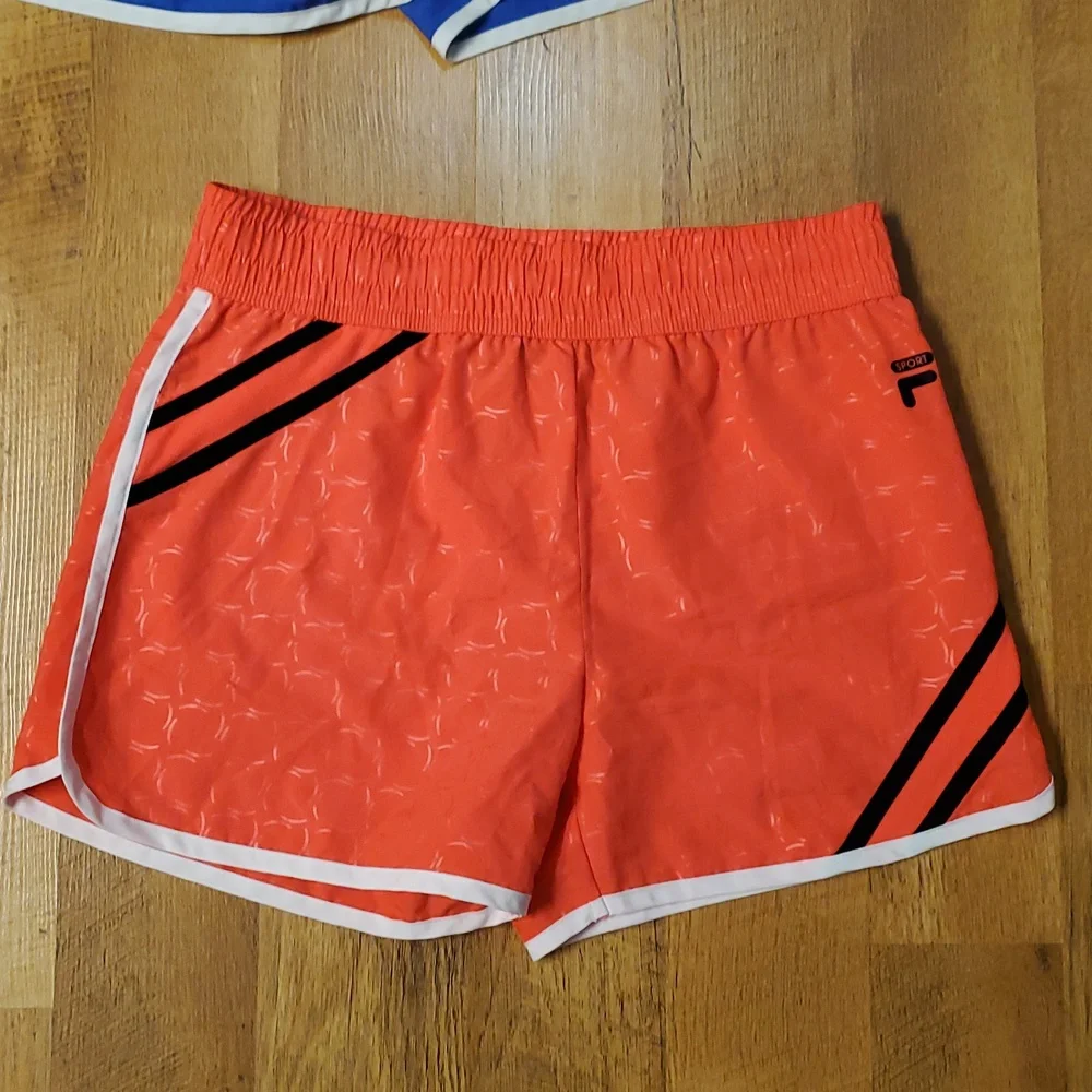 Fila Sport Girls 2 Pack Lightweight Athletic Shorts Size 14 Blue And Dayglo Pink